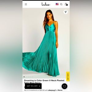 COPY - Brand new v neck satin pleated lulus dress